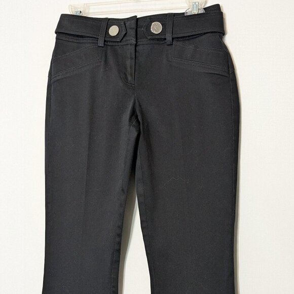 CACHE Black Low-Rise Stretch Cotton Front Zip Casual Career Pants; Size 4 - Picture 2 of 5